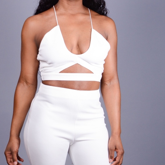 white fitted romper